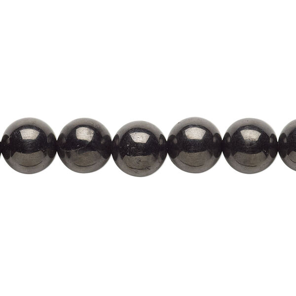 Jet 1pkg1, round bead natural A- grade, 15.5-16 inch 8mm image number 0