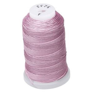 Thread, Purely Silk™, 3-ply, lilac, size F. Sold per 140-yard spool.