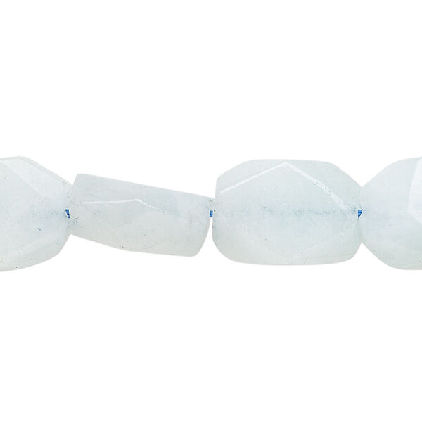 Aquamarine 1pkg1, faceted flat nugget bead D grade, 15.5-16 inch small image number 0