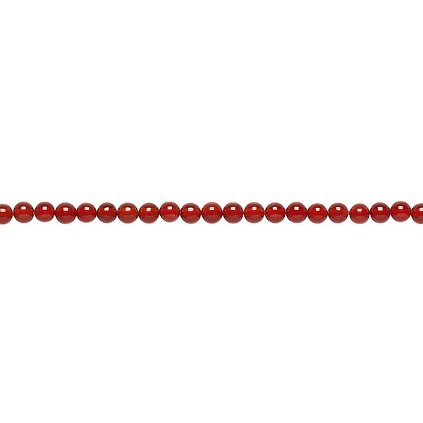 Bead, carnelian (dyed / heated), 2mm round, B grade, Mohs hardness 6-1/2 to 7. Sold per 15-1/2" to 16" strand. image number 0