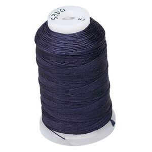 Thread, Purely Silk™, navy blue, size F. Sold per 140-yard spool.