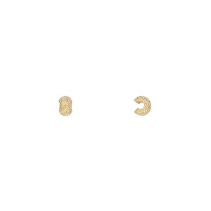 Crimp cover, gold-plated brass, 3.5x3mm stardust rondelle. Sold per pkg of 100.