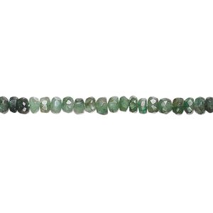 Emerald 1pkg1, hand-cut faceted rondelle bead 13 inch 3x2mm-4x3mm