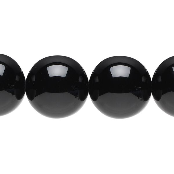 Black onyx 1pkg1, round bead 15.5-16 inch 16mm image number 0