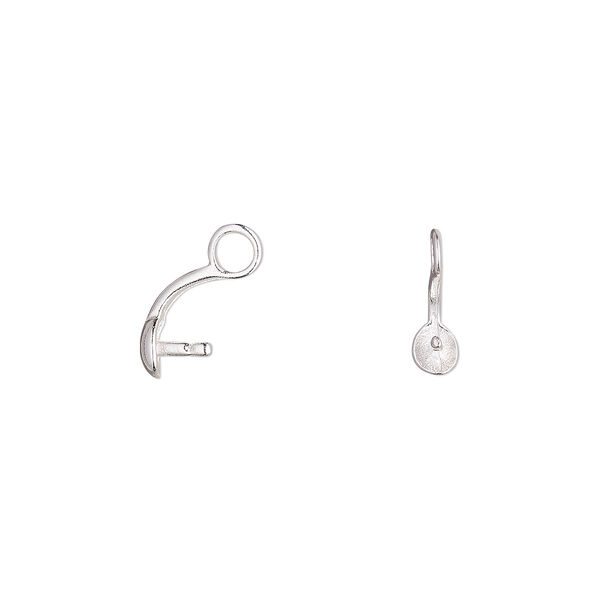 Cup, silver-plated brass, 3mm cup with 3mm peg, fits 8mm half-drilled bead. Sold per pkg of 10. image number 0