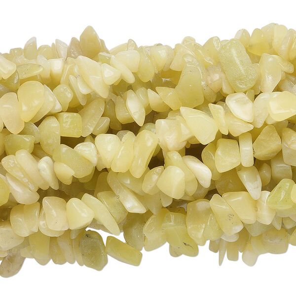 Bead, new "jade" (serpentine) (natural), medium chip, Mohs hardness 2-1/2 to 6. Sold per pkg of (10) 34-inch strands. image number 0