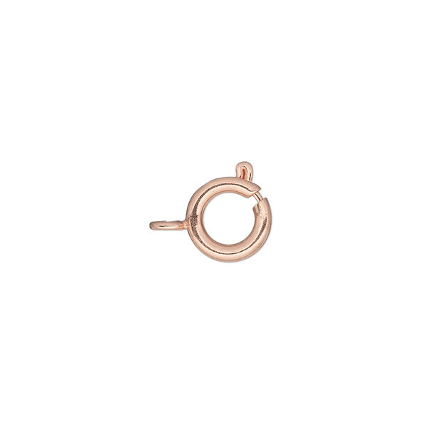 Clasp, springring, copper-plated brass, 9mm. Sold per pkg of 10. image number 0