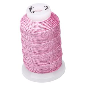 Thread, Purely Silk™, strawberry pink, size FFF. Sold per 92-yard spool.