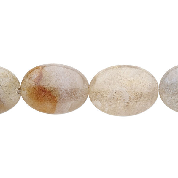 Dendritic ocean agate 1pkg1, puffed oval bead natural B grade, 8 inch 18x13mm image number 0