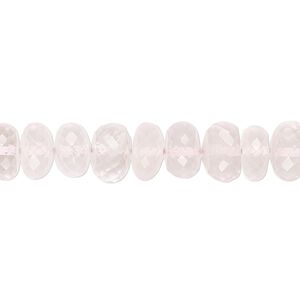 Rose quartz 1pkg1, hand-cut micro-faceted rondelle bead natural 8 inch 9x5mm-10x7mm