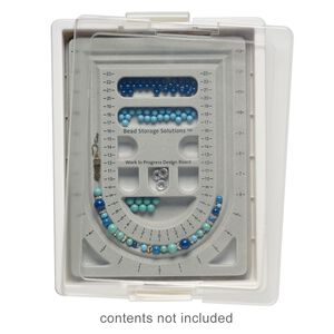 Organizer, Bead Storage Solutions™ Work In Progress Tray™, plastic / polystyrene / polypropylene, clear / off-white / grey, 13-3/4 x 10-1/2 x 2 inches with 12 x 9 x 3/4 inch bead board. Sold per 4-piece set.