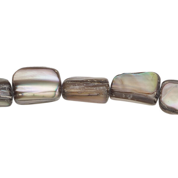 Mother-of-pearl shell 1pkg1, stick bead 15 inch silver 9x8mm-12x9mm image number 0