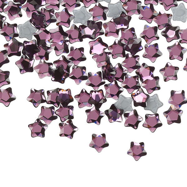 Flat back 720pk amethyst foil back, Swarovski® hotfix 4mm star flower 2754 image number 0