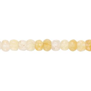 Yellow iron quartz 1pkg1, hand-cut faceted rondelle bead natural 14 inch 5x4mm-6x5mm