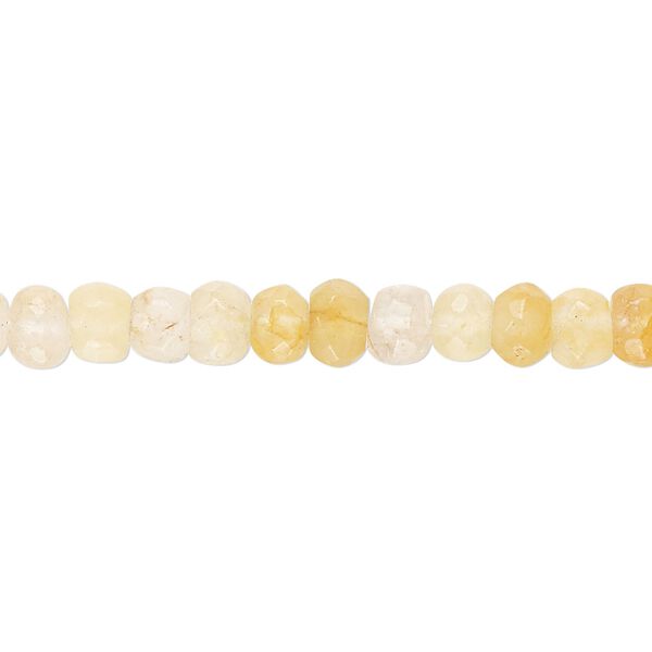 Yellow iron quartz 1pkg1, hand-cut faceted rondelle bead natural 14 inch 5x4mm-6x5mm image number 0
