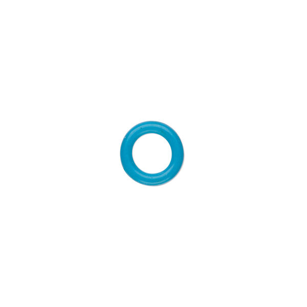 Component, Oh! Ring™, silicone, light blue, 10mm round with 6mm hole. Sold per pkg of 300. image number 0