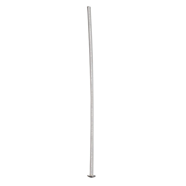 Head pin, sterling silver, 1-1/2 inches with domed head, 22 gauge. Sold per pkg of 10. image number 0