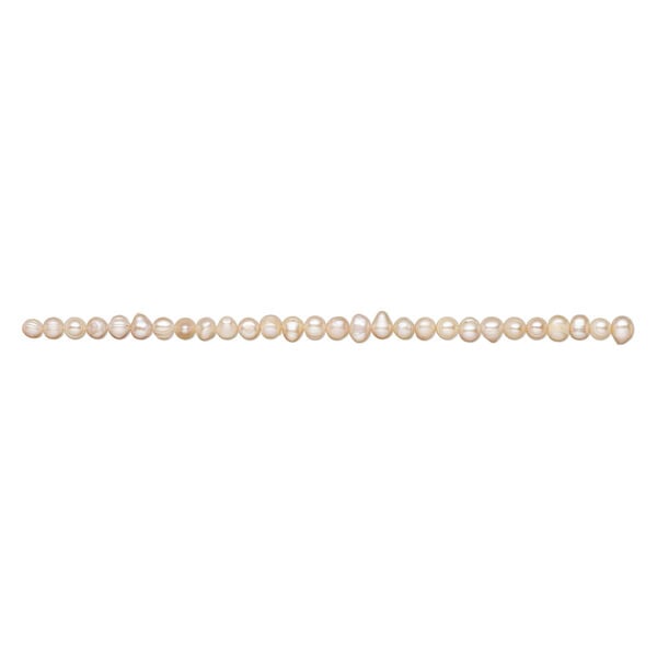 Freshwater pearl 1pkg1, semi-round, 15.5-16 inch peach and pink satin 7-10mm cultured image number 1