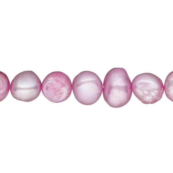 Pearl, cultured freshwater (dyed), grape, 7-8mm flat-sided potato, D grade, Mohs hardness 2-1/2 to 4. Sold per 16-inch strand. image number 0