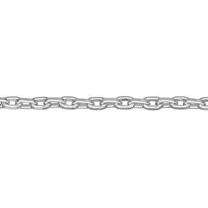 Chain, anodized aluminum, silver, 3.1mm square cable. Sold per pkg of 5 feet.
