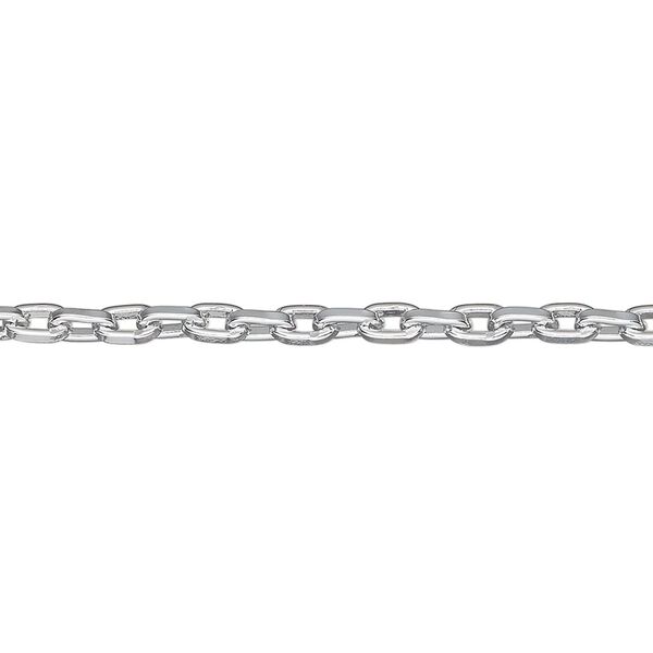 Chain, anodized aluminum, silver, 3.1mm square cable. Sold per pkg of 5 feet. image number 0