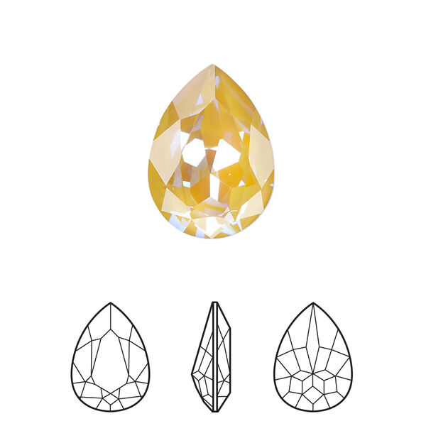 Fancy stone 1pk crystal ochre DeLite, Crystal Passions® 18x13mm pear 4320 image number 0