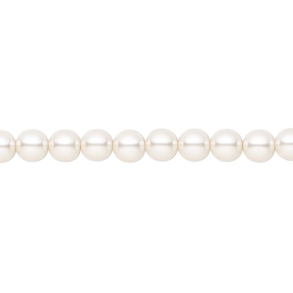 Pearl 50pk white, Preciosa Czech crystal 5mm round image number 0