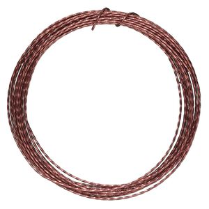 Wire, ParaWire™, antiqued copper, twisted square, 18 gauge. Sold per 8-foot section.