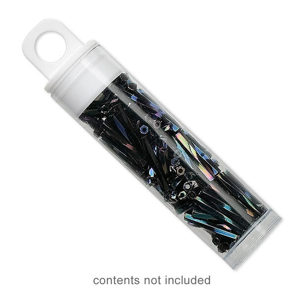 Vial, plastic, clear and white, 2 x 9/16 inch cylinder with hang tab. Sold per pkg of 10. image number 0