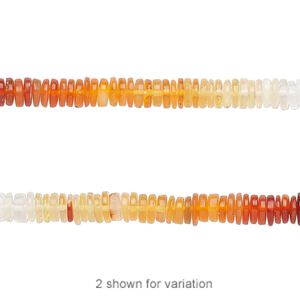 Fire opal 1pkg1, hand-cut rondelle bead natural 8 inch 3x1mm-4x2mm