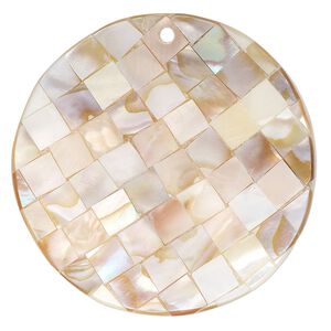 Focal, black lip shell / gold lip shell / mother-of-pearl shell (assembled), 48-51mm single-sided concave round, Mohs hardness 3-1/2. Sold individually.