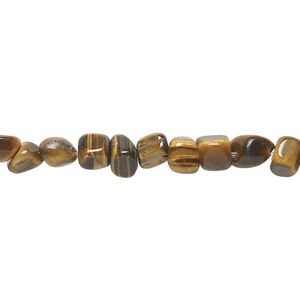Tigereye 1pkg1, pebble bead natural 15.5-16 inch small