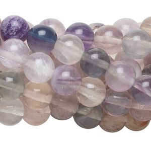Rainbow fluorite 1pkg10, round bead natural 15.5-16 inch 8mm
