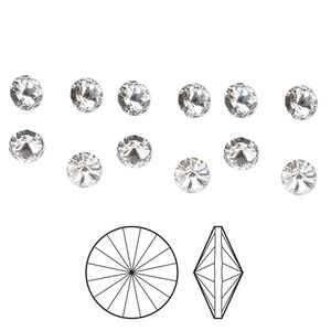 Chaton 12pk crystal foil back, Preciosa MAXIMA Czech crystal rhinestone 8.16-8.41mm rivoli SS39