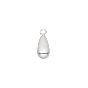 Drop, sterling silver, 11x6mm teardrop. Sold individually.