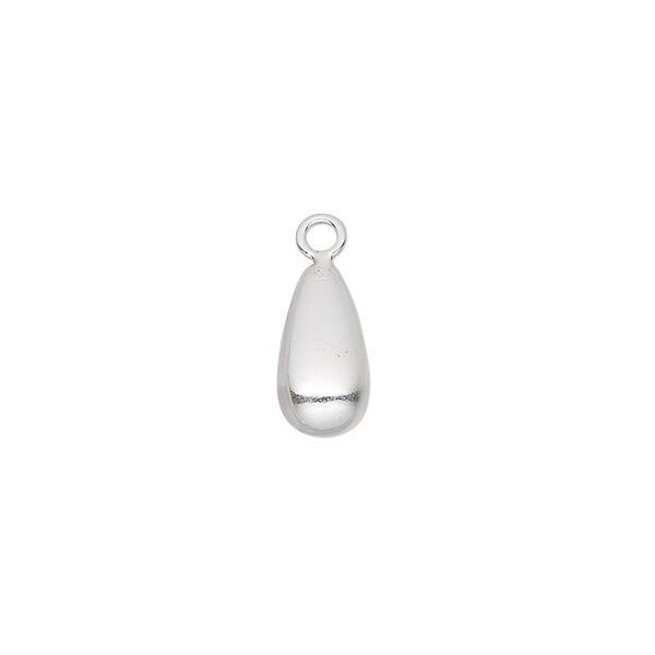 Drop, sterling silver, 11x6mm teardrop. Sold individually. image number 0