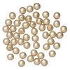 Bead, Czech pearl-coated glass druk 1pkg50, opaque matte sand, 8mm round. image number 1