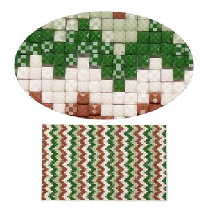 Adhesive sheet, My Style Deco Art™, peel-off, resin and glue, green / brown / multi, 8 x 4-3/4 inch rectangle, 1.8mm thick with chevron design. Sold individually.