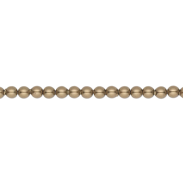 Pearl 1000pk antique brass, Swarovski® 3mm round 5810 image number 0