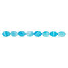 Mother-of-pearl shell 1pkg1, flat oval bead 15 inch bright blue 30x20mm-31x21mm image number 1