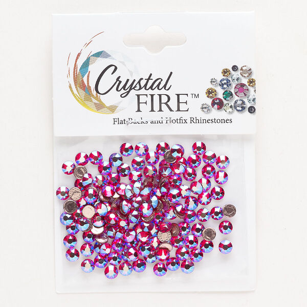 Flat back 144pk light Siam shimmer, Crystal Fire® 3.8-4.00mm hotfix round SS16 image number 0