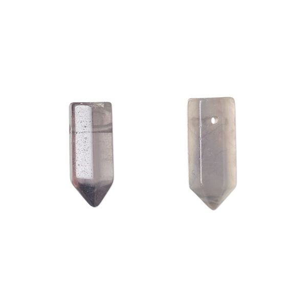 Rainbow fluorite 1pkg2, hand-cut top-drilled point bead natural 16x5mm-19x6mm image number 0