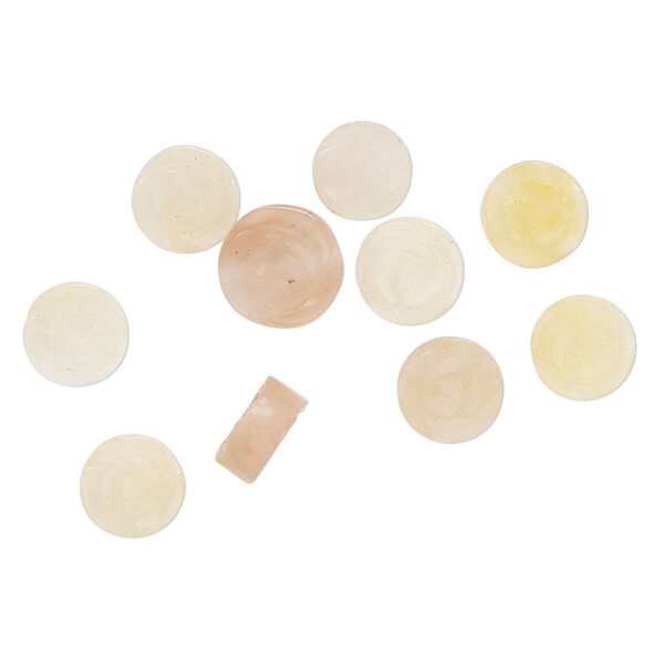 Bead 1pkg10 peach aventurine, 10-13mm carved flower B grade, mix natural light to medium image number 0