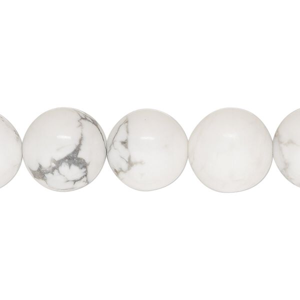 Howlite 1pkg1, round bead natural 15.5-16 inch 12mm image number 0