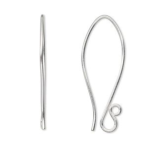 Ear wire fishhook 1pkg2 Hill Tribes sterling silver, 35mm folded / open loop, 19 gauge 1 pair