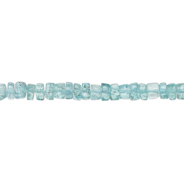 Bead, apatite (natural), 4x1mm-5x3mm hand-cut heishi, B grade, Mohs hardness 5. Sold per 13-inch strand. image number 0