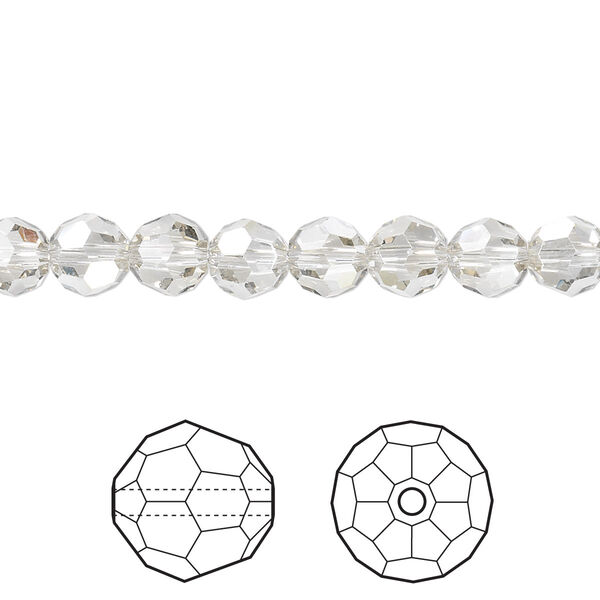 Bead 12pk crystal silver shade, Crystal Passions® 6mm round 5000 image number 0