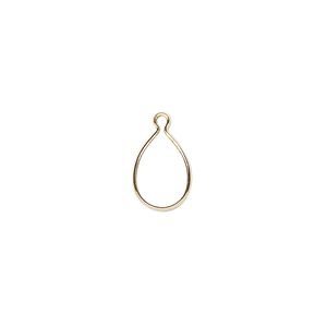 Drop, Wrap-Tite®, 14Kt gold-filled, 10x7mm pear bezel setting. Sold per pkg of 2.