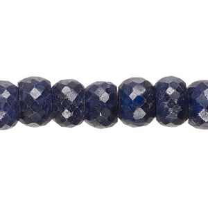 Blue sapphire 1pkg1, hand-cut faceted rondelle bead 14 inch 10x7mm-11x8mm
