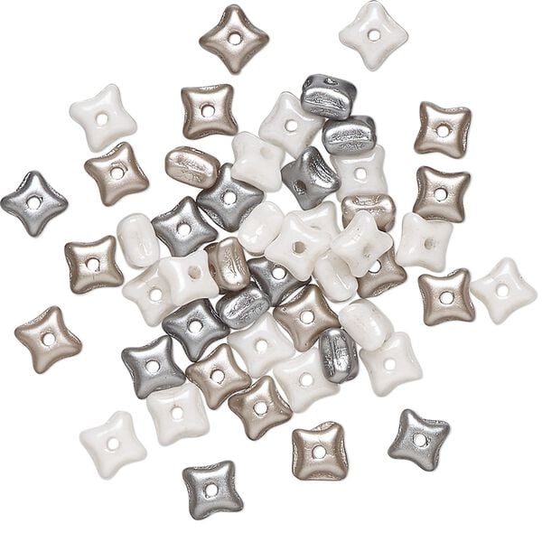 Bead mix, glass, opaque mixed colors, 5x3mm orion. Sold per pkg of 50. image number 0